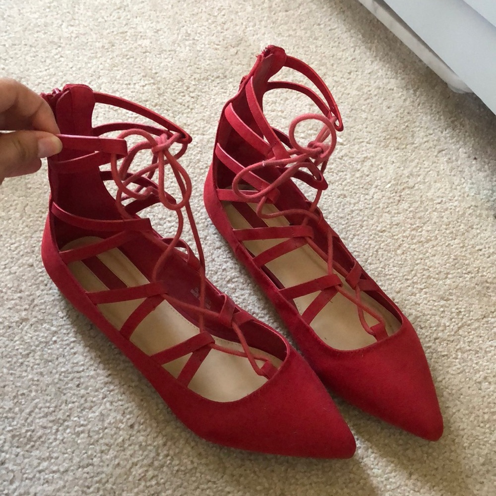 Strappy ballet pointy toe flats